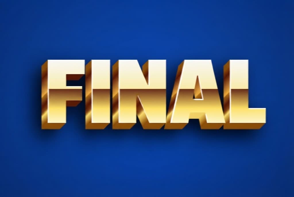 Gold text effect example